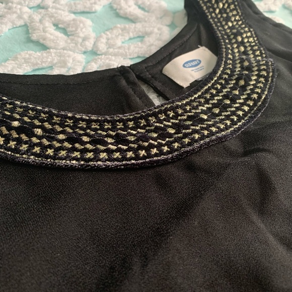 Old Navy embroidered black A Line dress - Picture 3 of 6